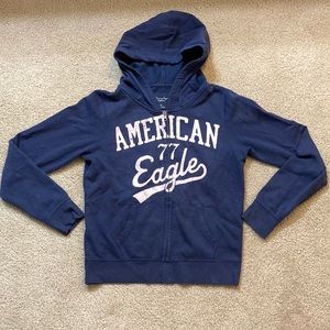 American Eagle RARE full zip hooded sweatshirt size small women EUC